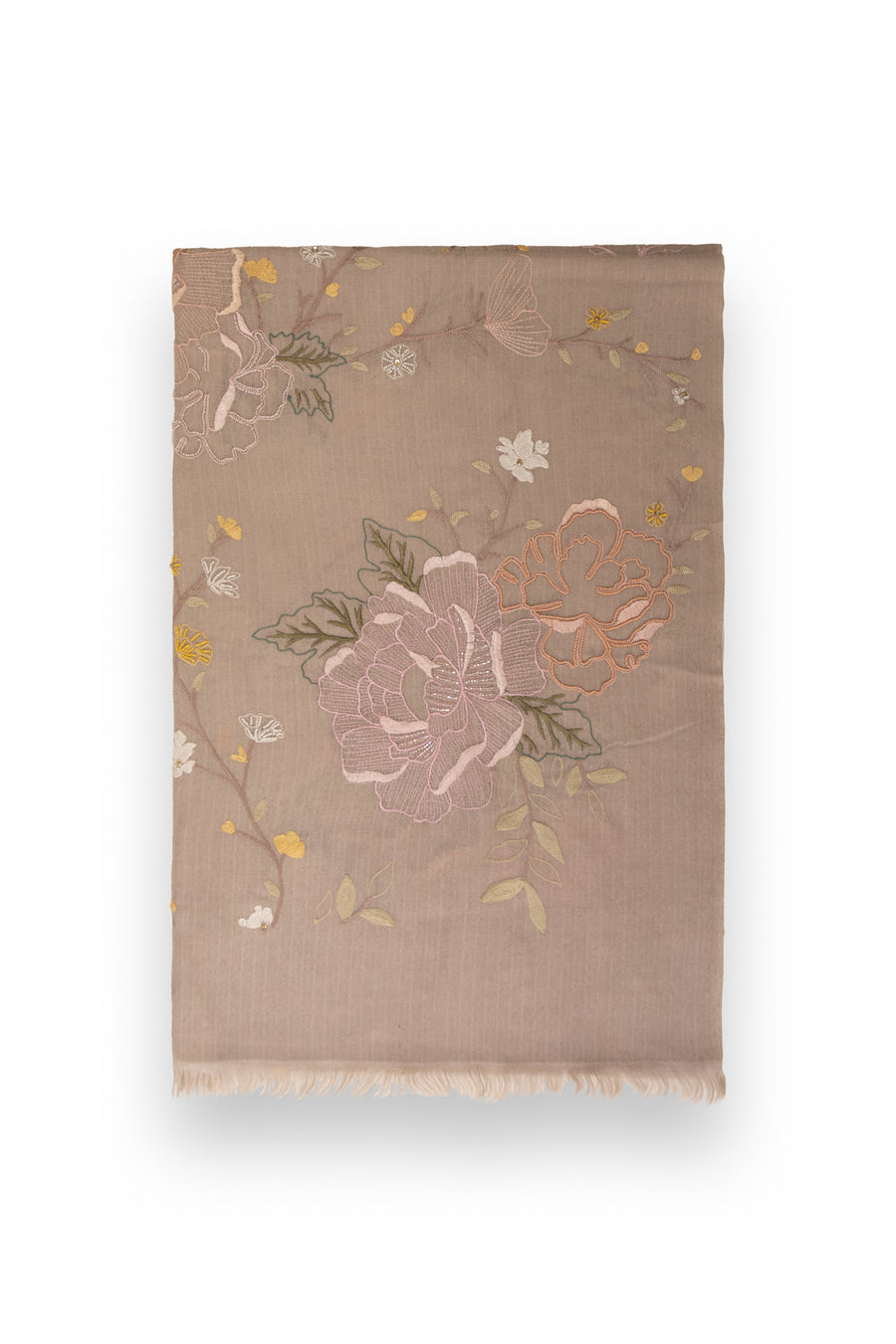 Royal Blossom Embroidered Cashmere Scarf