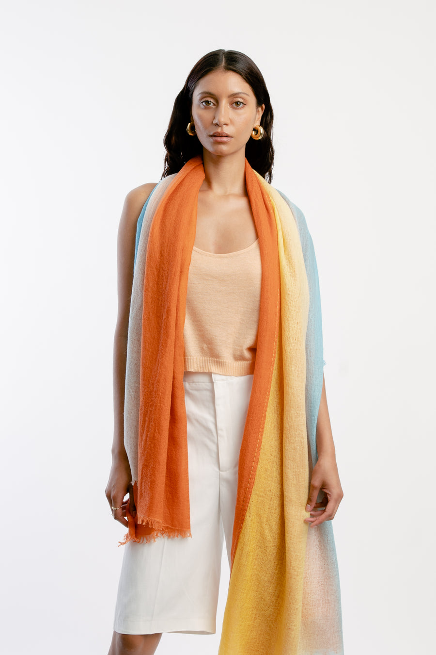 Ombre Double Layered Baby Wool Scarf