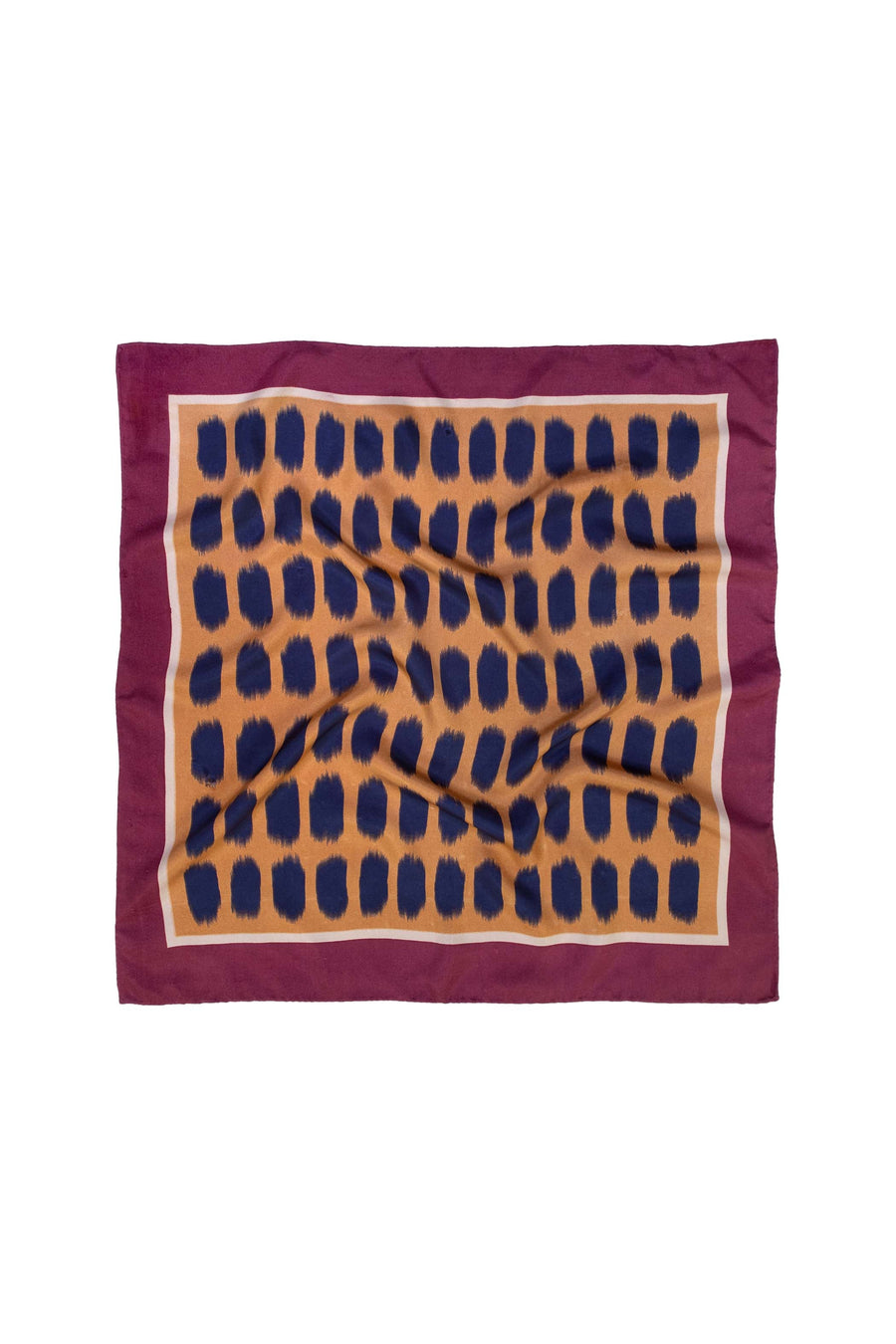 Block Printed Carree I Women Silk Scarf 