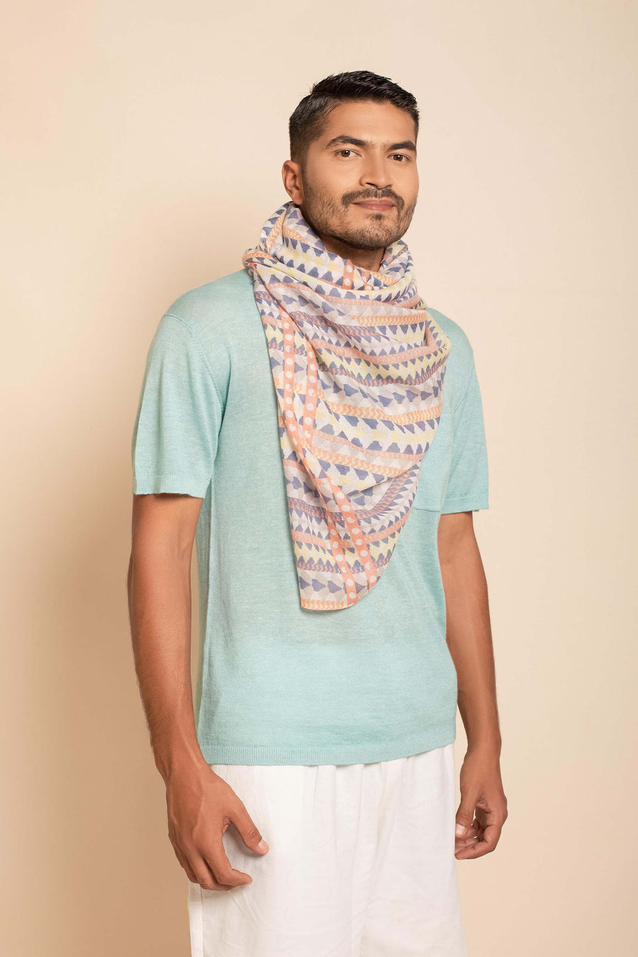 Block Printed Cashmere Mosaic Scarf | Tara Oriental