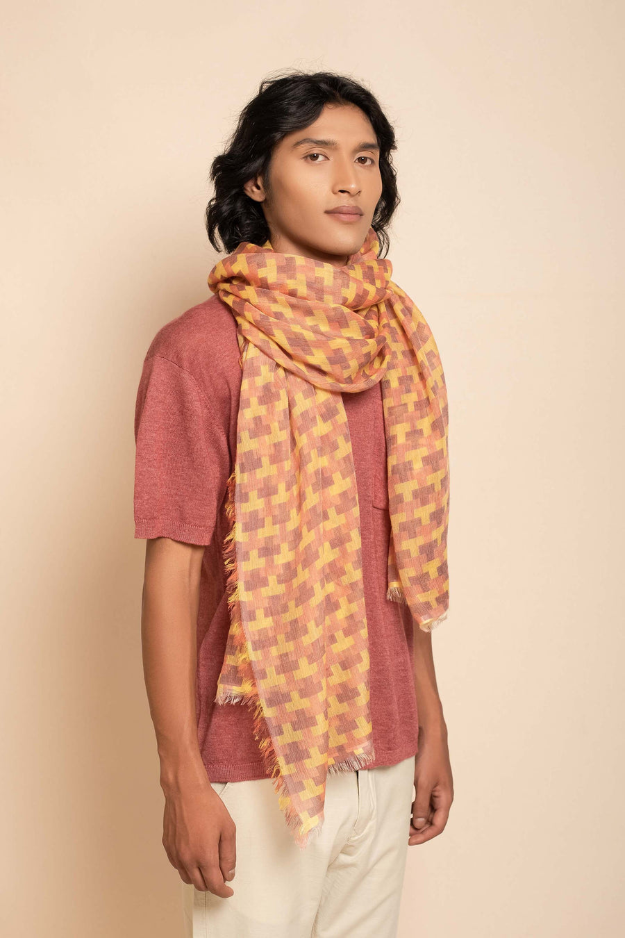 Block Printed Tile I Modal Scarf For Women