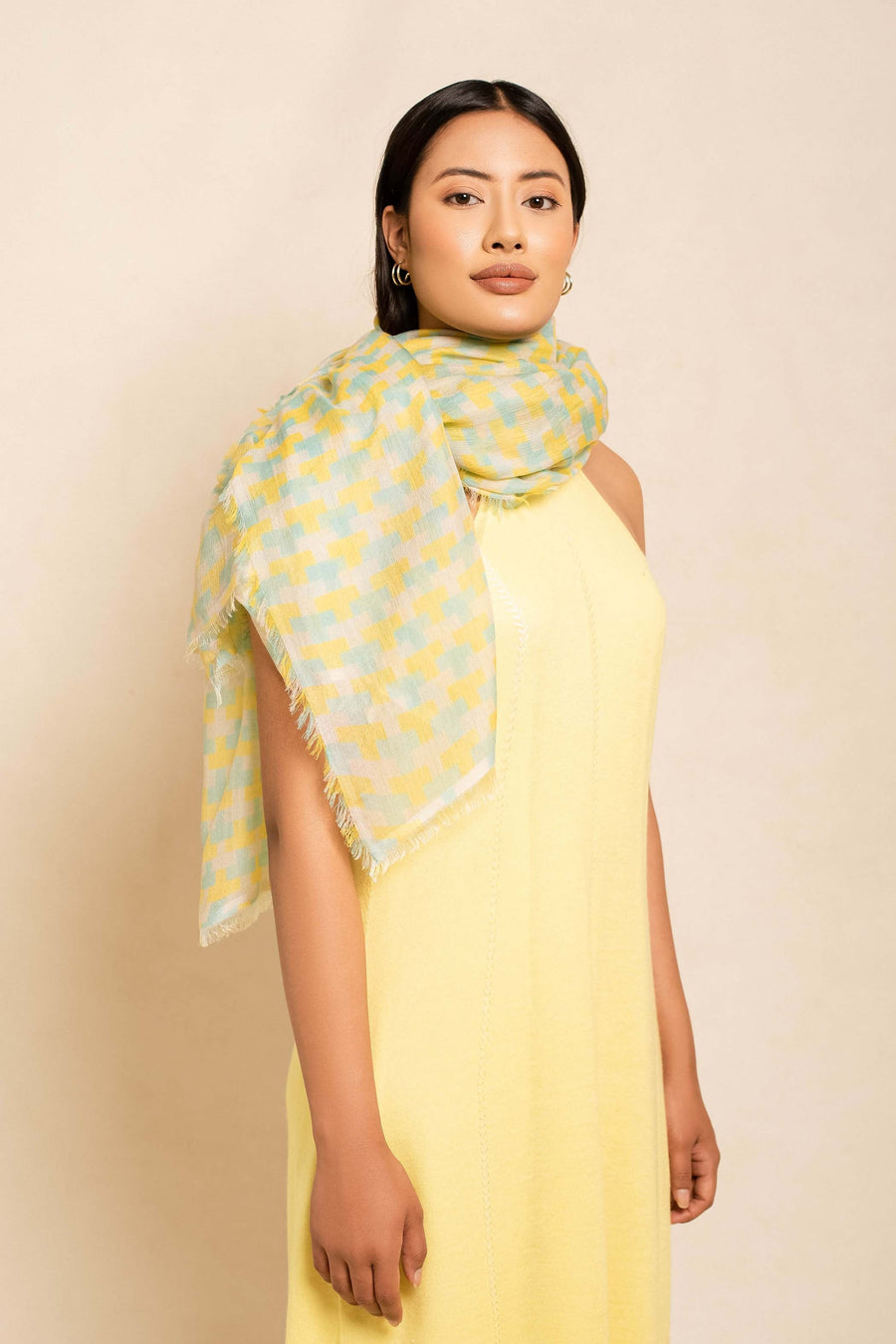 Block Printed Tile I Modal Scarf | Baby Wool | Tara Oriental