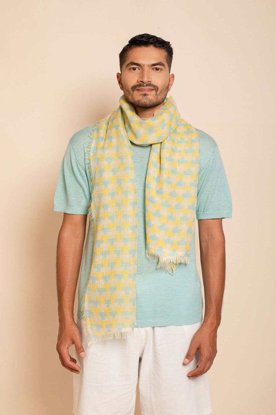 Block Printed Tile I Modal Scarf | Baby Wool | Tara Oriental