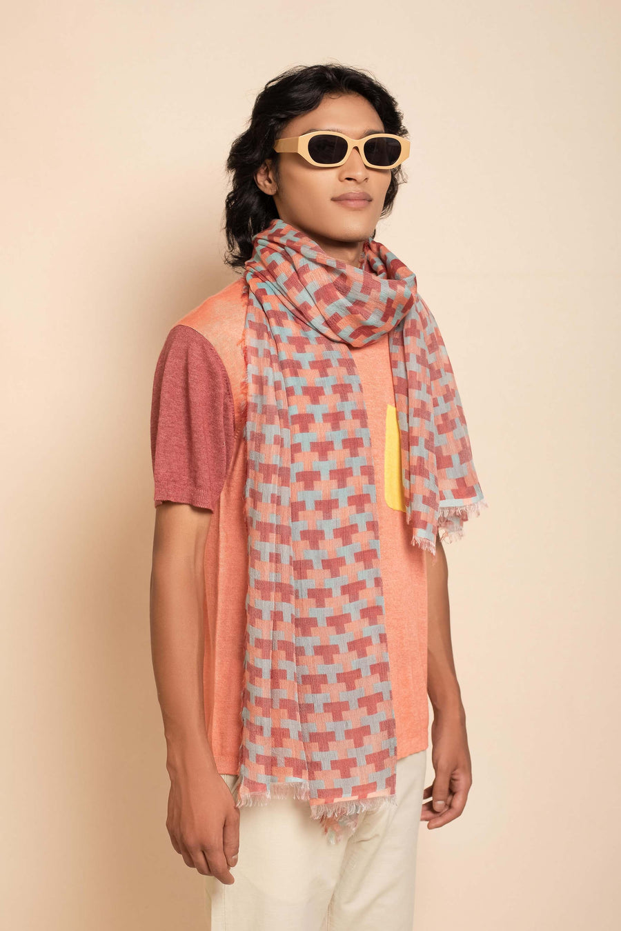 Block Printed Tile I Modal Scarf For Women