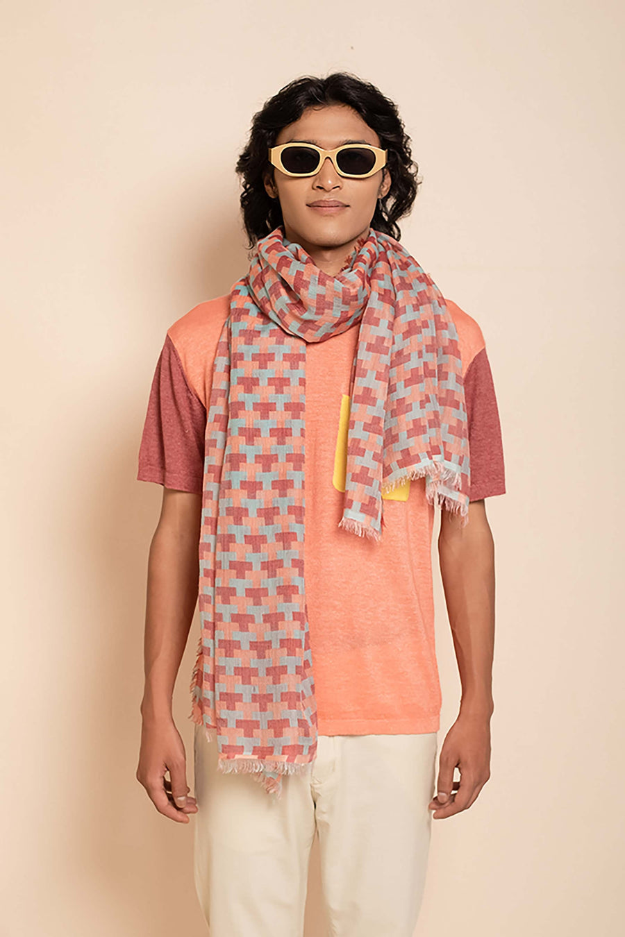 Block Printed Tile I Modal Scarf | Baby Wool | Tara Oriental