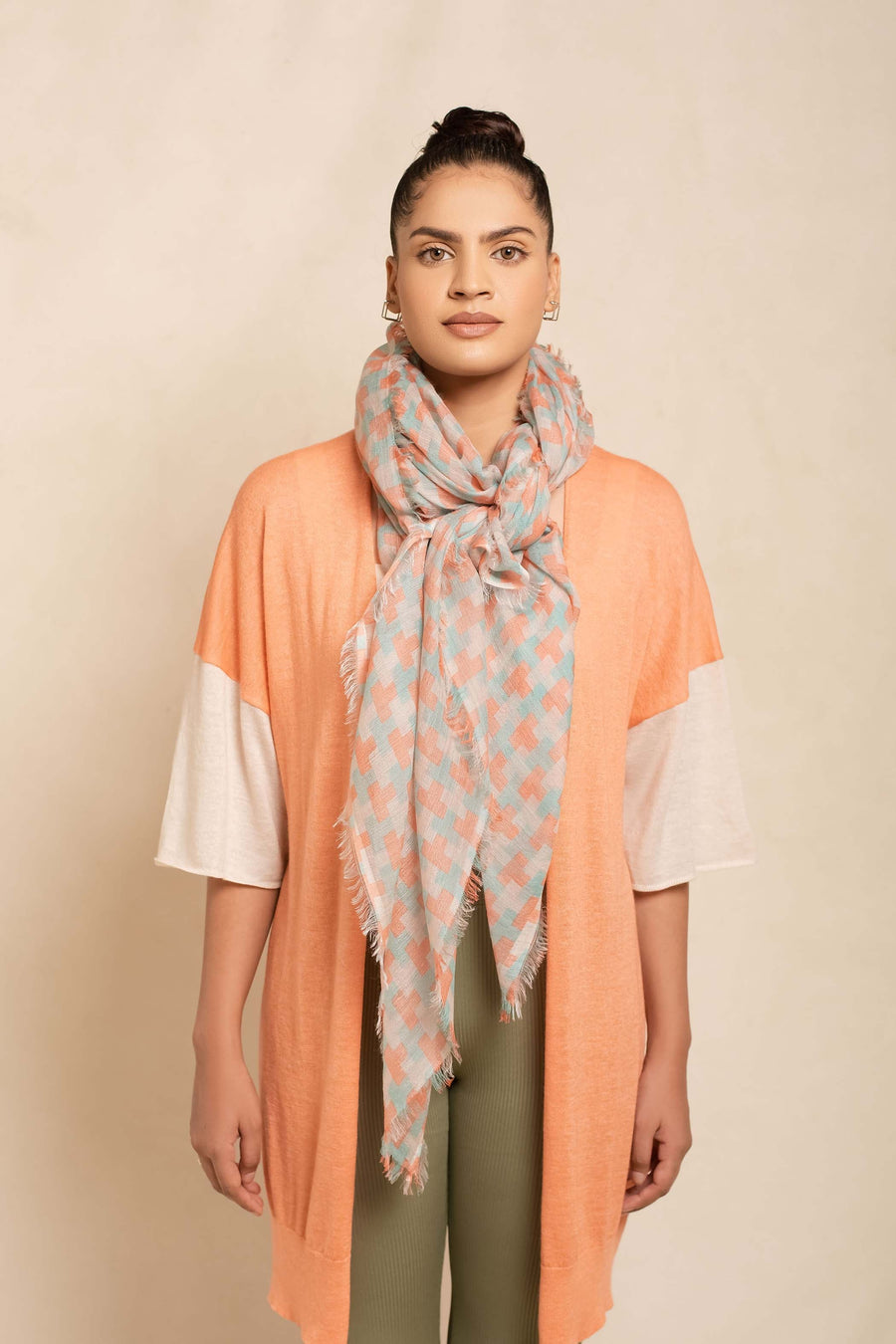 Block Printed Tile I Modal Scarf For Women