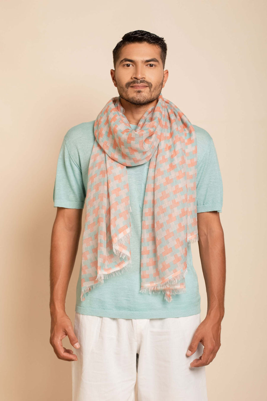 Block Printed Tile I Modal Scarf | Baby Wool | Tara Oriental