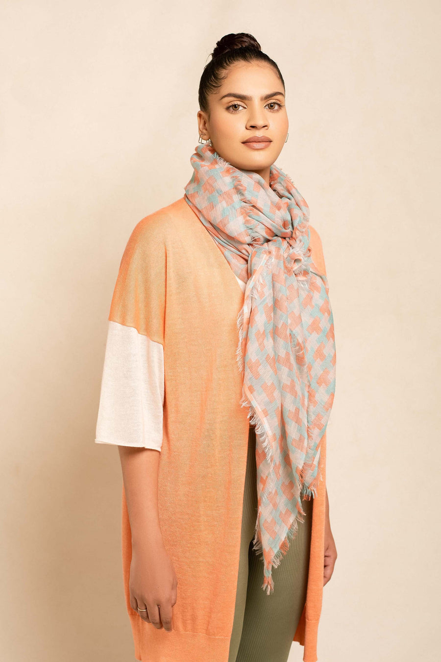 Block Printed Tile I Modal Scarf | Baby Wool | Tara Oriental