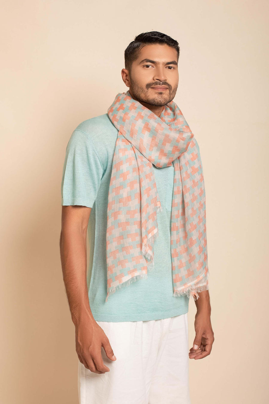 Block Printed Tile I Modal Scarf | Baby Wool | Tara Oriental