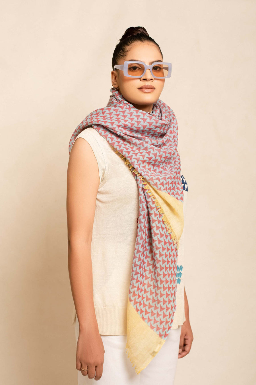 Block Printed Tile || Linen Scarf | Tara Oriental