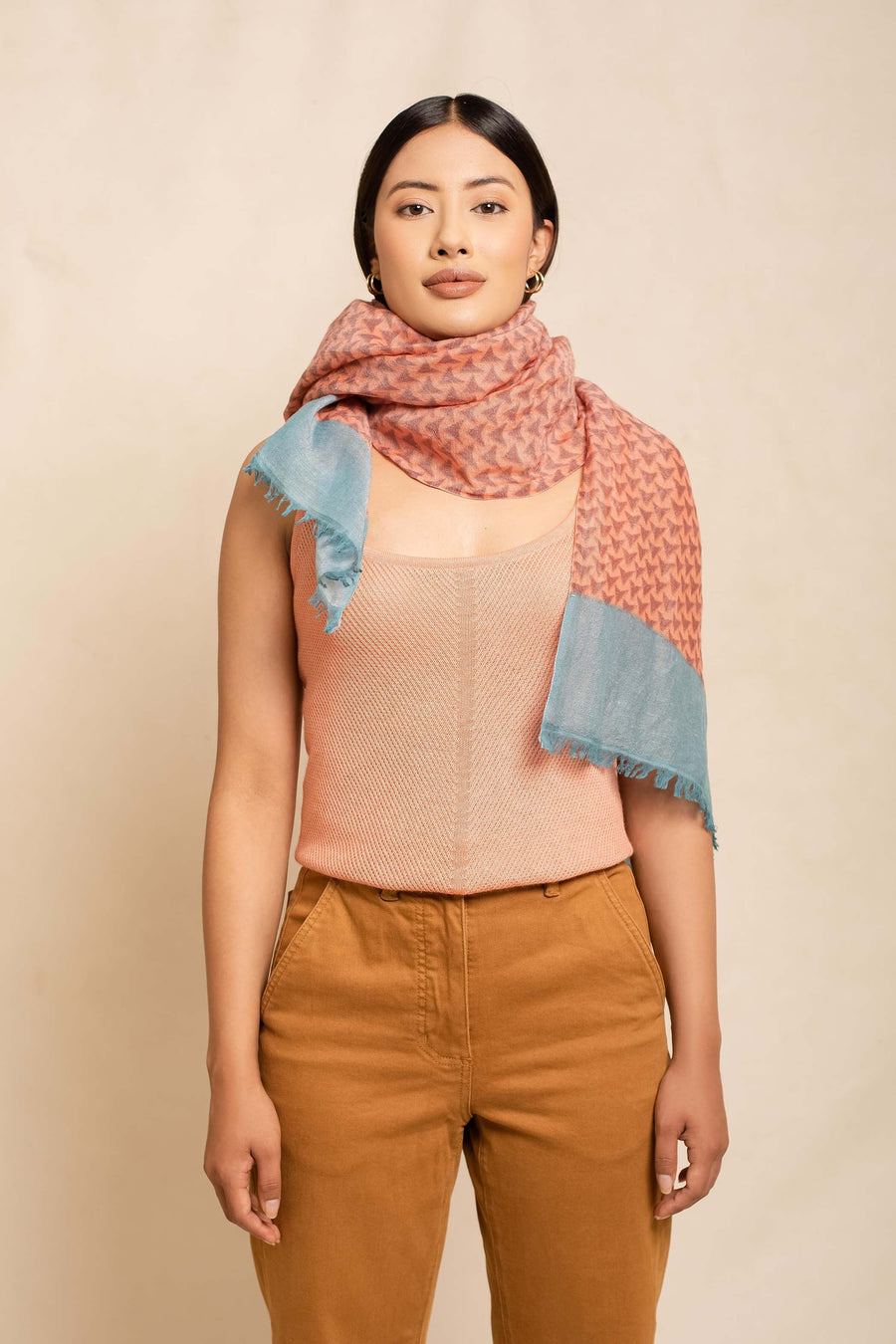 Block Printed Tile || Linen Scarf | Tara Oriental