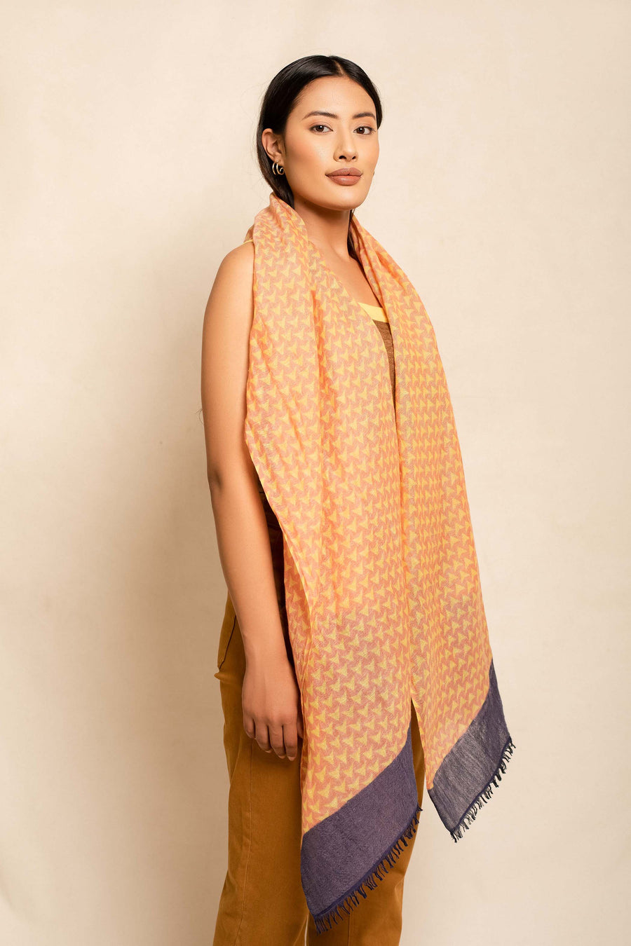 Block Printed Tile || Linen Scarf | Tara Oriental