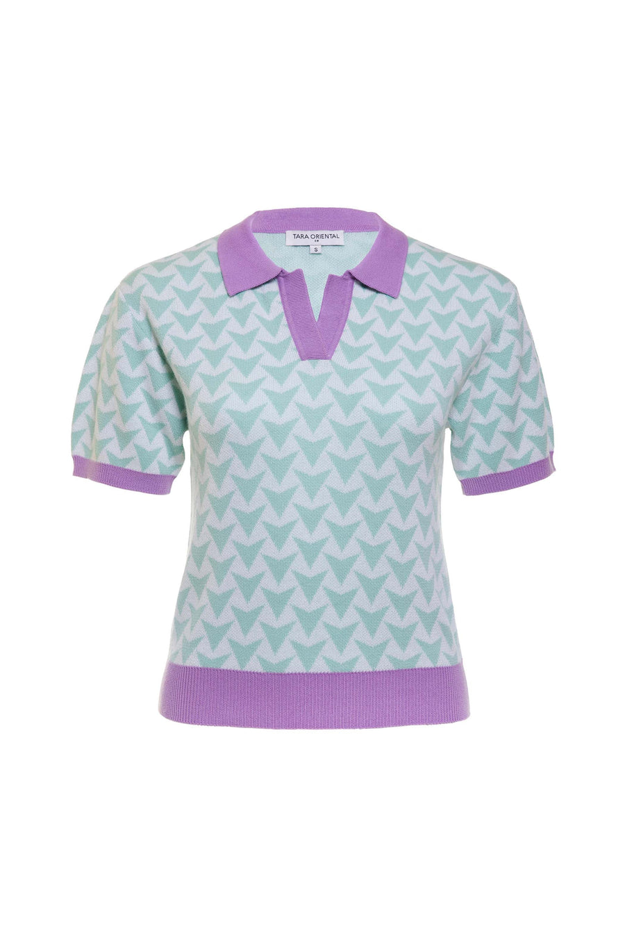 Women's Cotton Cashmere Intarsia Polo