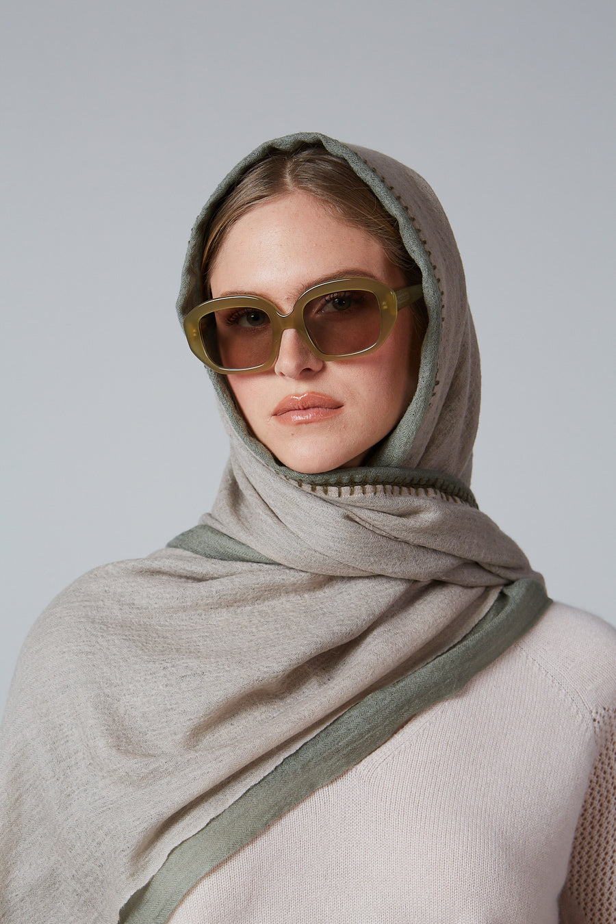 Double Layered Stole Plain Scarf | Tara Oriental