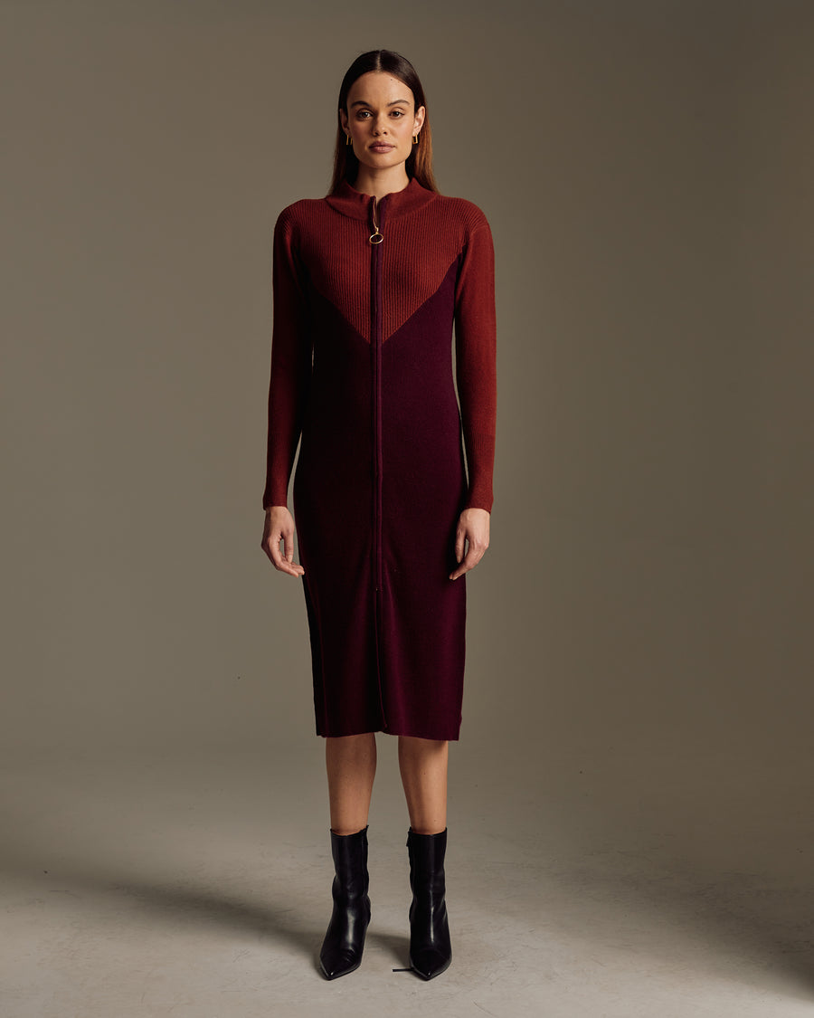 Women's Cashmere Formal Midi Dress