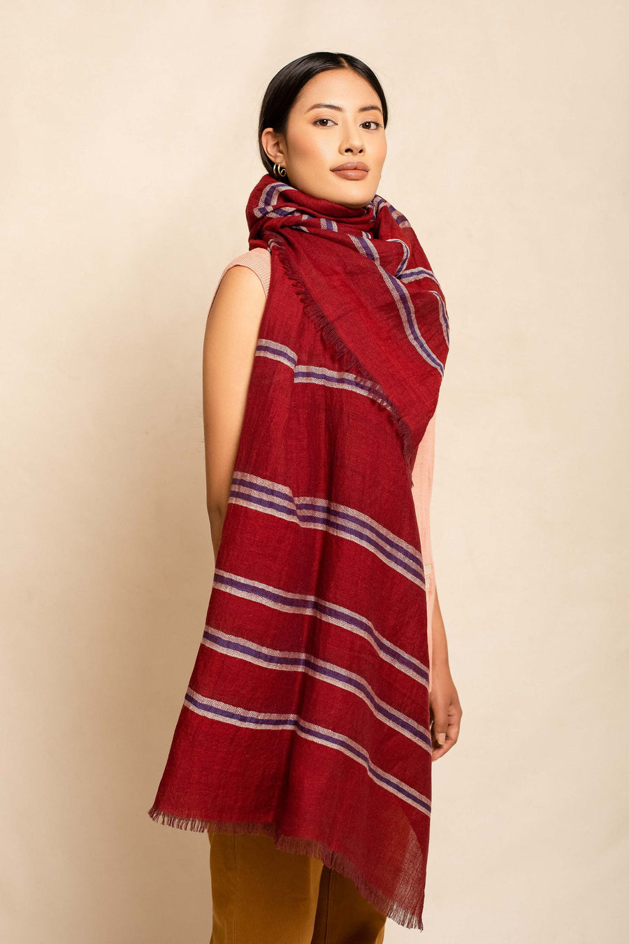 Formal Striped Yarn Dyed Unisex Scarf