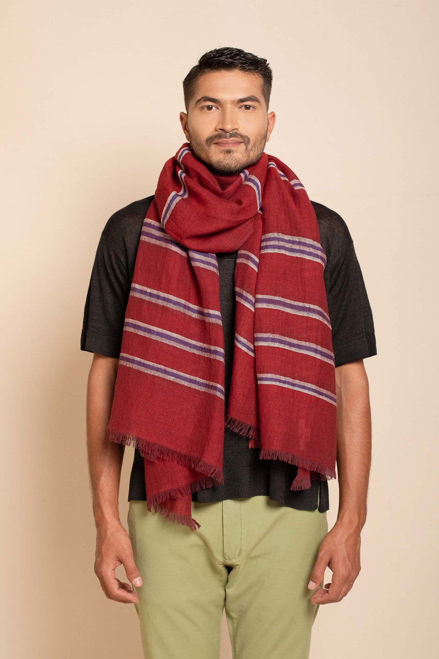 Formal Striped Yarn Dyed Unisex Scarf