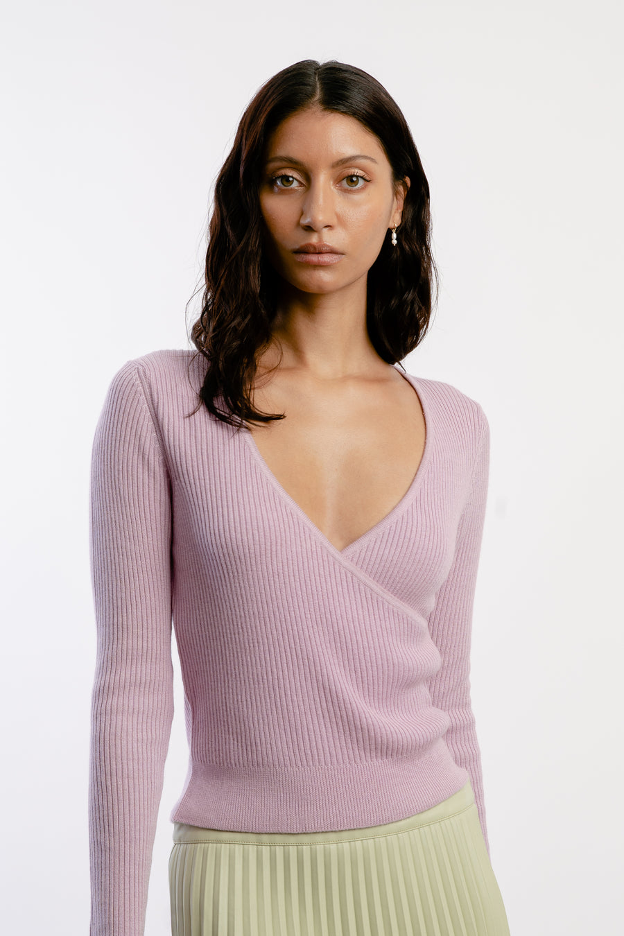 Women's Silk Wool Cashmere Annie Ribbed Top