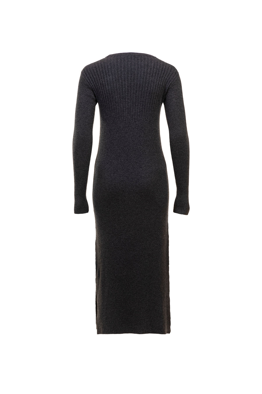 Women's Wool Cashmere Multi Ribbed Midi Dress