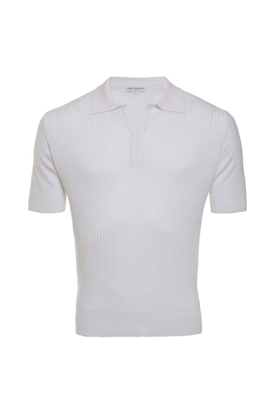 Men's Silk Wool Cashmere Multi Ribbed Polo