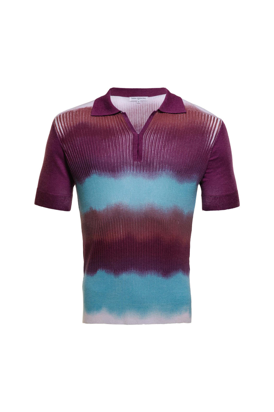 Men's Silk Wool Cashmere Multi Ribbed Polo