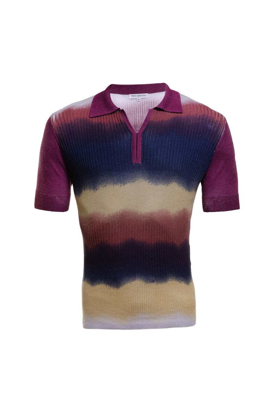 Men's Silk Wool Cashmere Multi Ribbed Polo