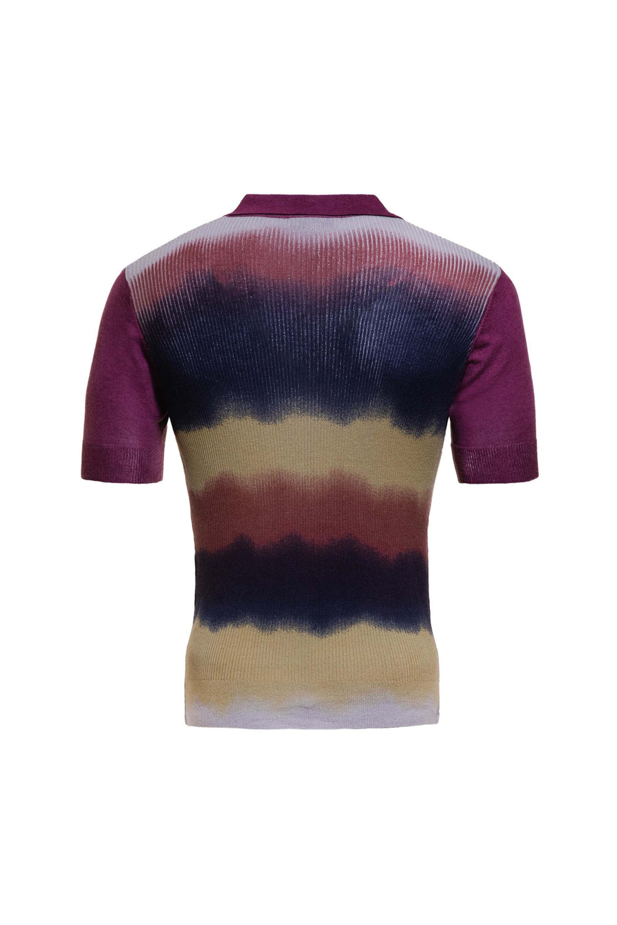Men's Silk Wool Cashmere Multi Ribbed Polo