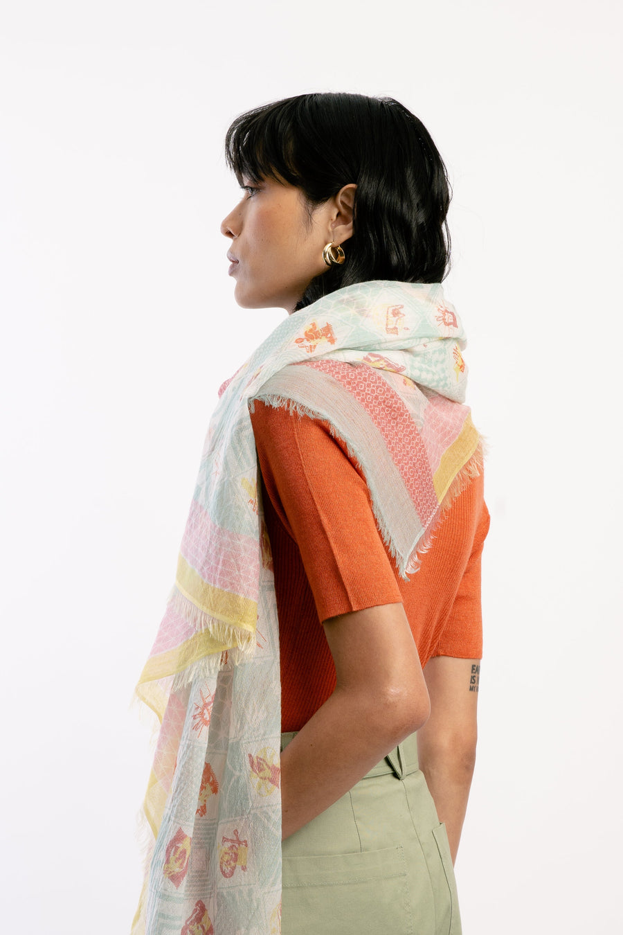 Cashmere Modal Basket Weave Scarf | Tara oriental