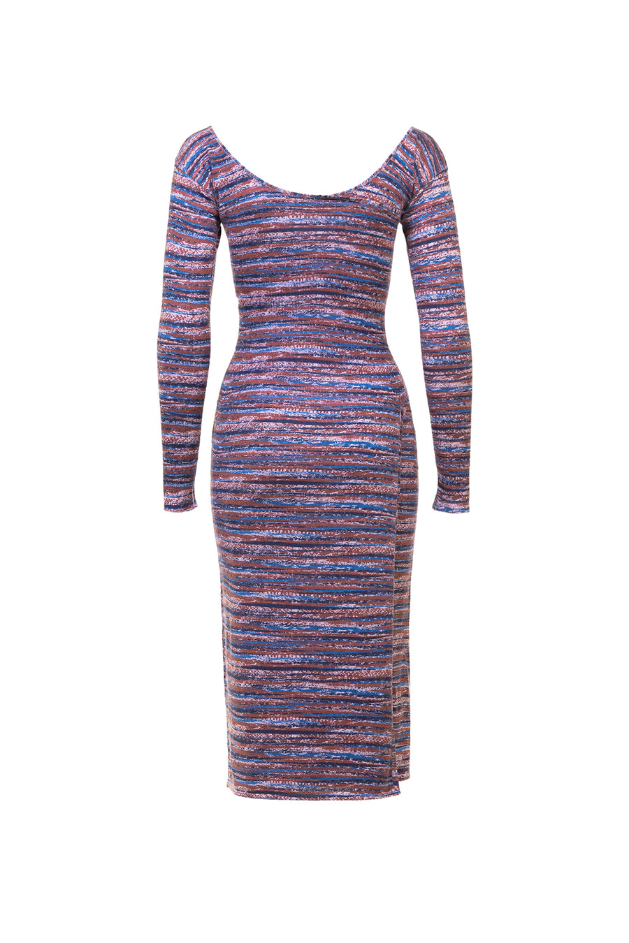 Women's Silk Wool Cashmere Textured Printed Dress