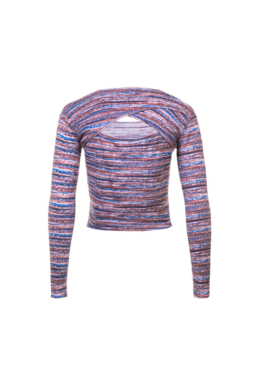 Women's Silk Wool Cashmere Textured Printed Top