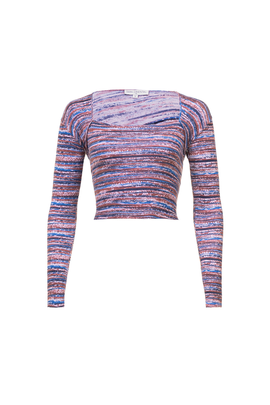 Women's Silk Wool Cashmere Textured Printed Top