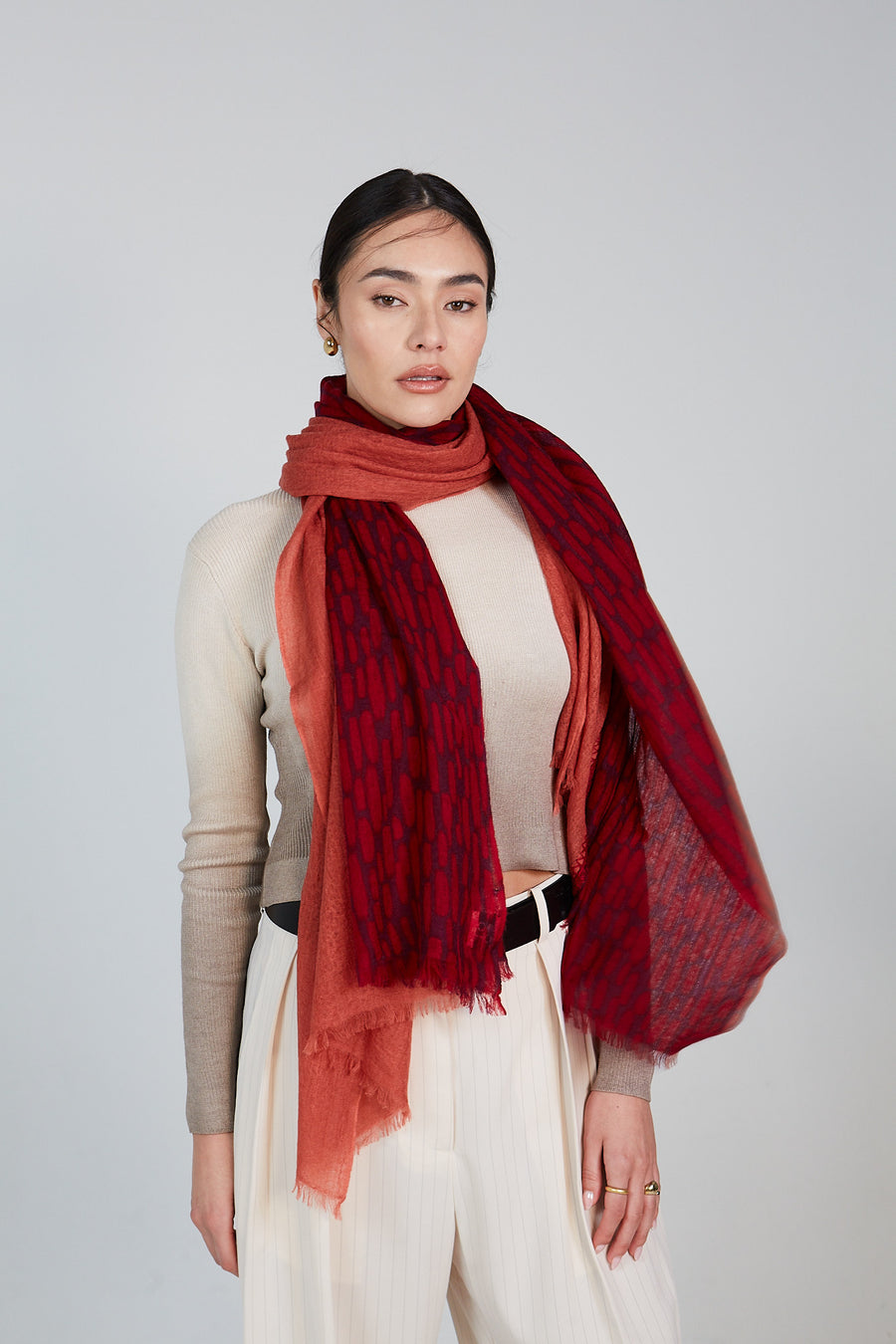 Double Layered Stole Printed Scarf Ali | Tara Oriental