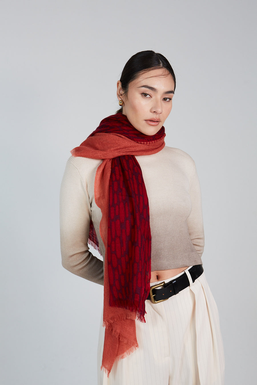 Double Layered Stole Printed Scarf Ali | Tara Oriental