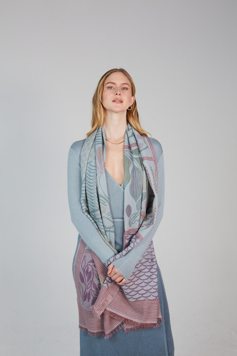 Double Layered Stole Printed Scarf Ali | Tara Oriental