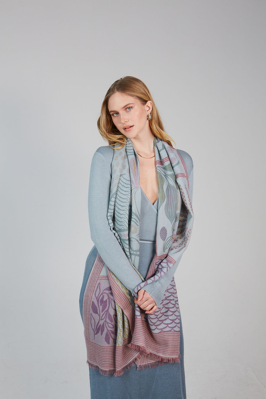 Double Layered Stole Printed Scarf Ali | Tara Oriental