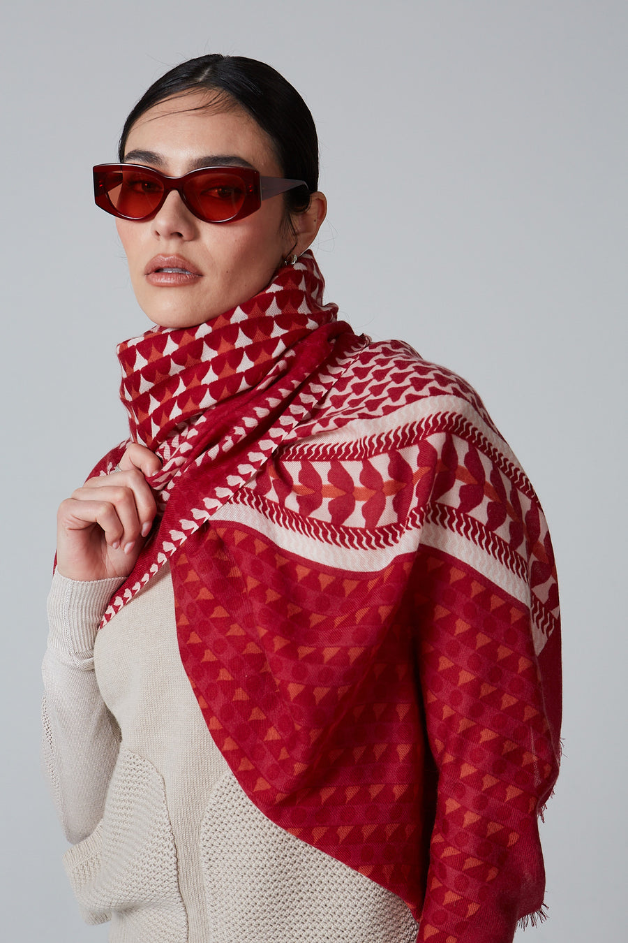 Double Layered Stole Printed Scarf Ali | Tara Oriental