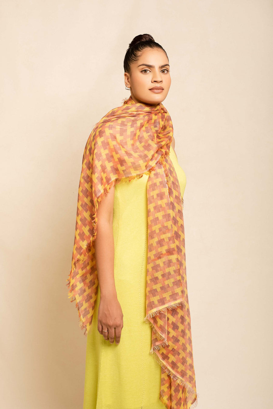 Block Printed Tile Modal Scarf | Tara Oriental