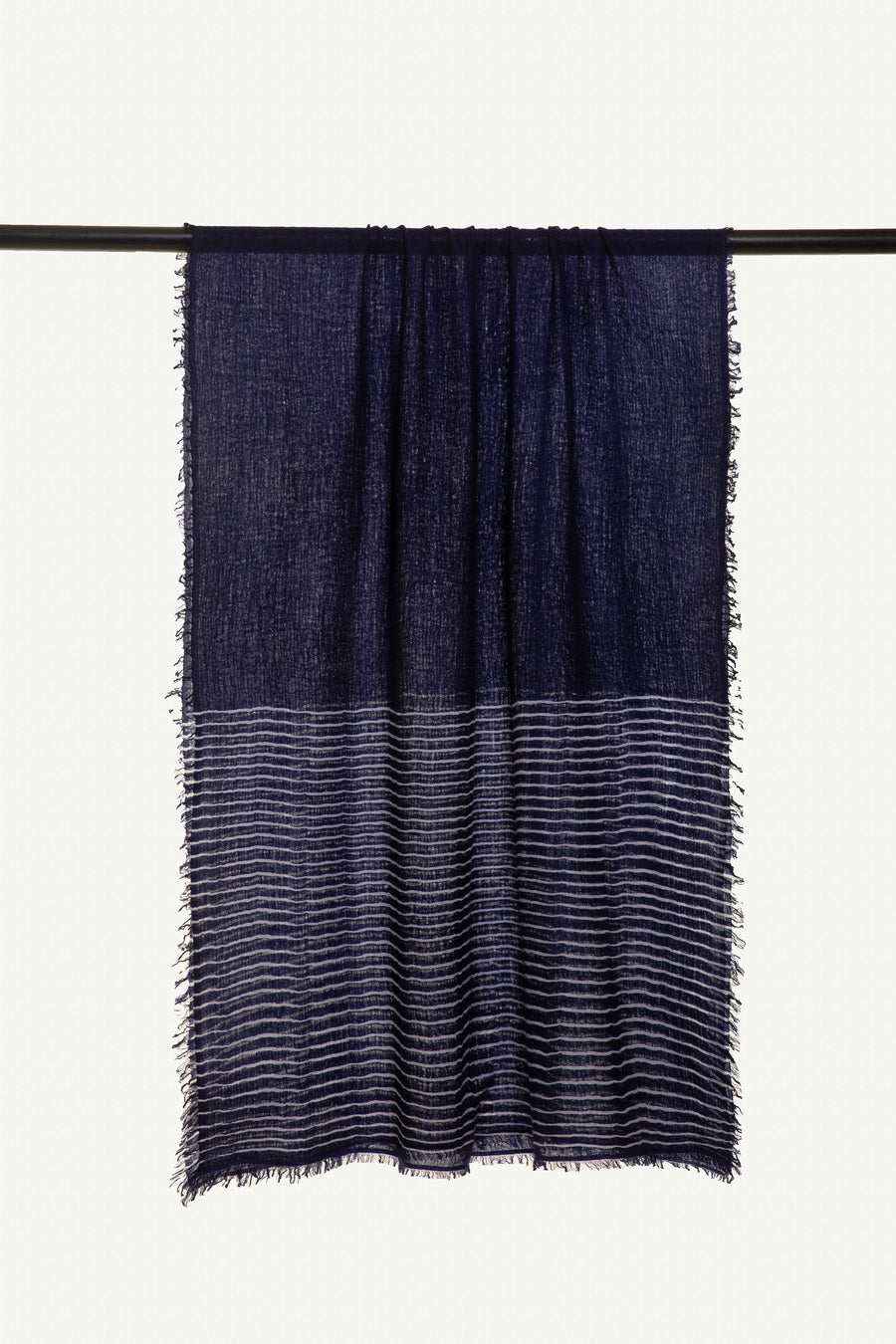 Distressed Semi Plain Summer Scarf  | Wool Linen Blend