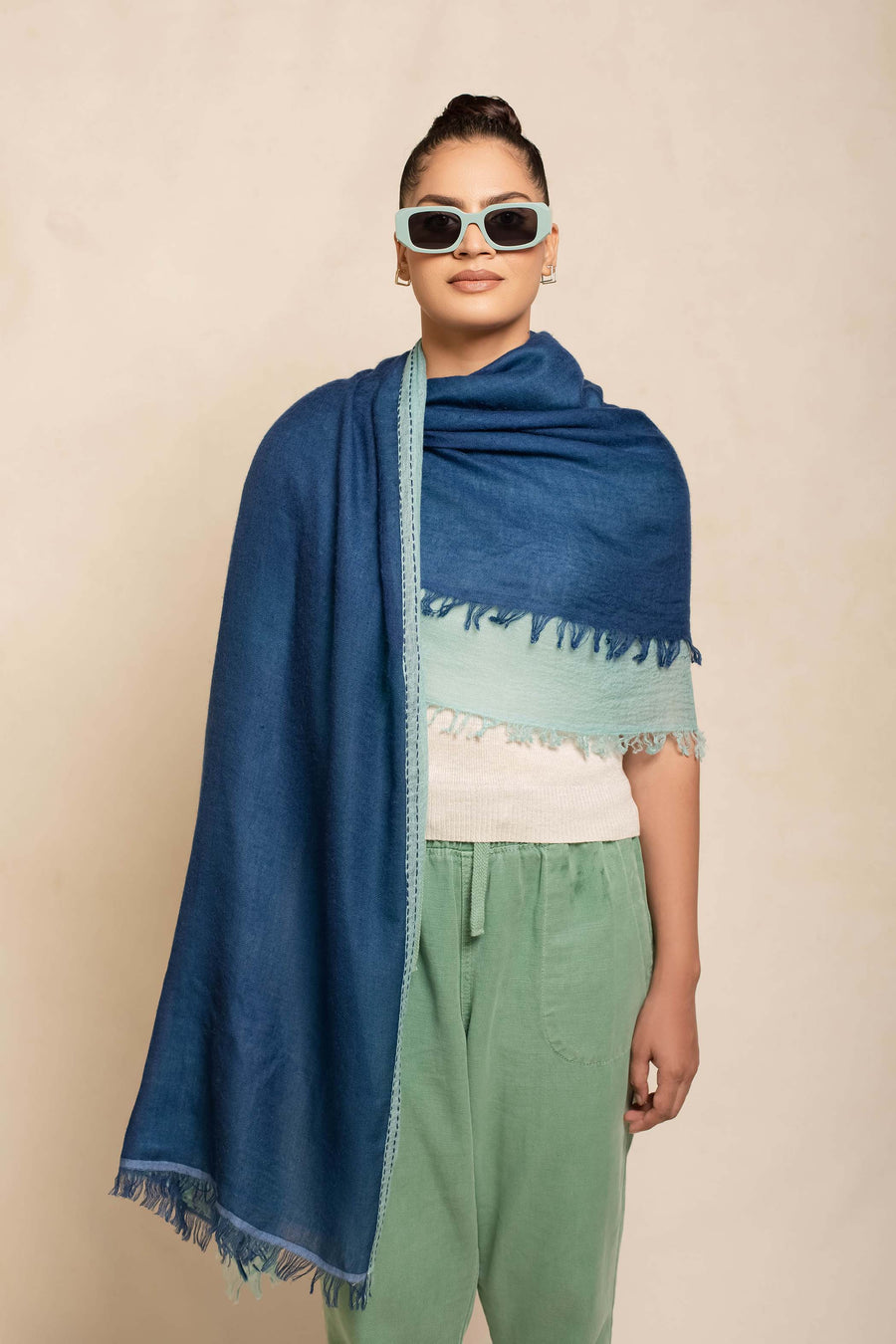 Double Layered Unisex Stole | Tara Oriental