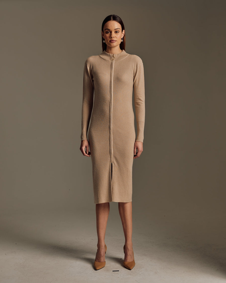 Women's Cashmere Formal Midi Dress