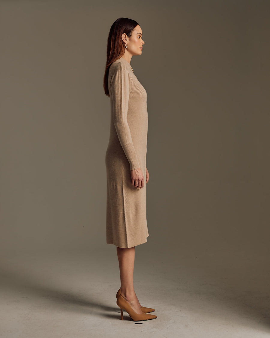 Women's Cashmere Formal Midi Dress