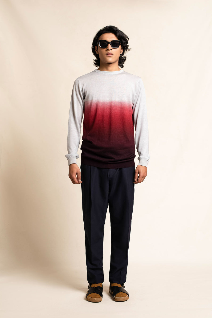 Men's Cashmere Silk Ombre Jumper