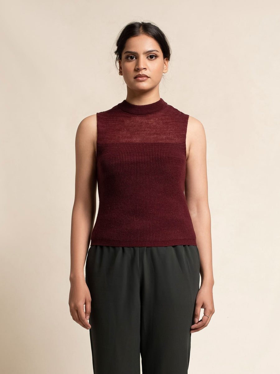 Women's Cashmere Block Intarsia Top