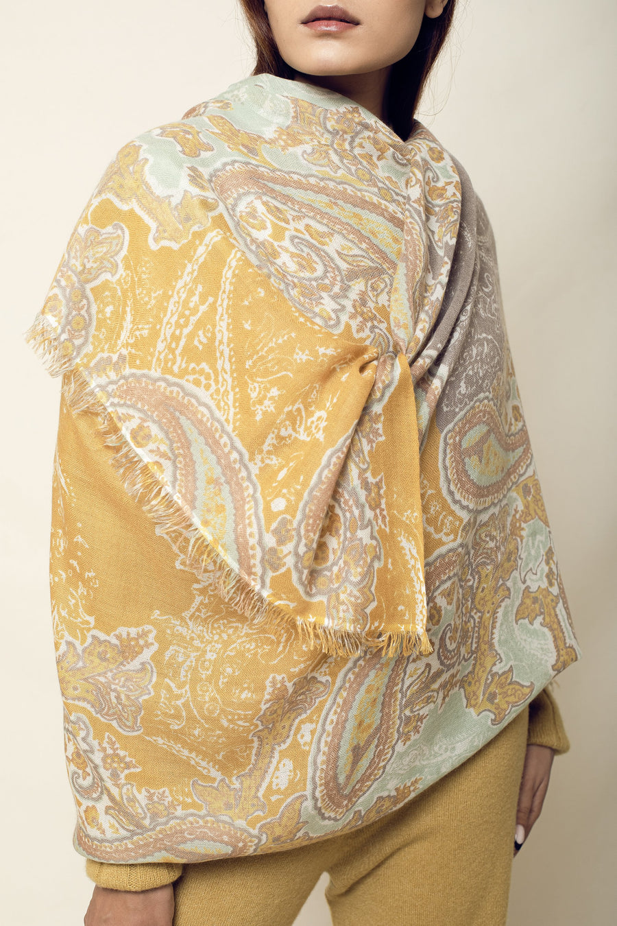 Tara Oriental Premium Printed Scarf | Women | Cashmere 