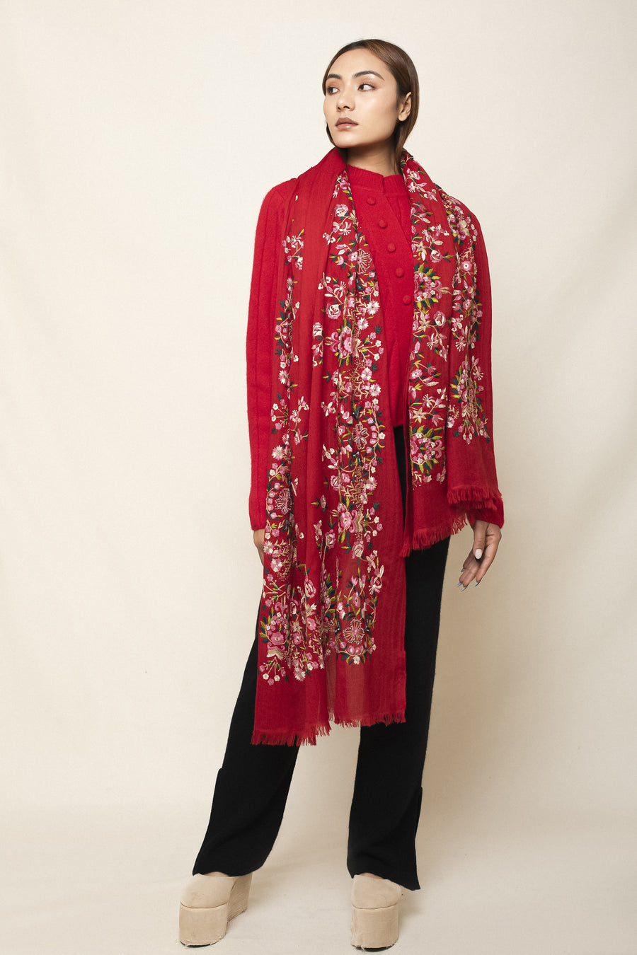 Border Brocade Embroidery Scarf | Women | Tara Oriental