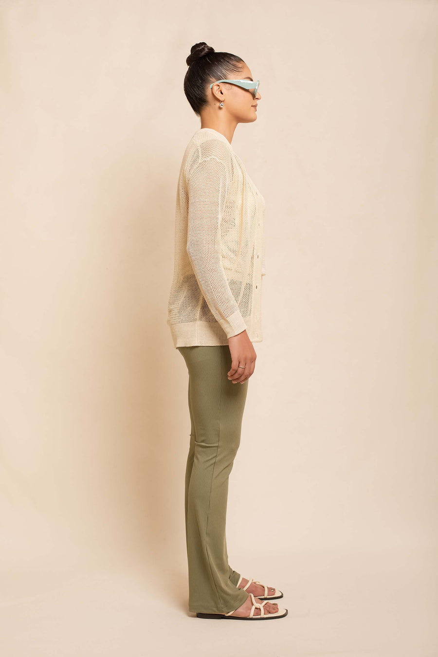 Women's Linen Textured Cardigan