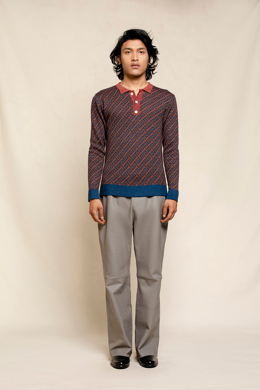 Men's Cashmere Graphic Polo