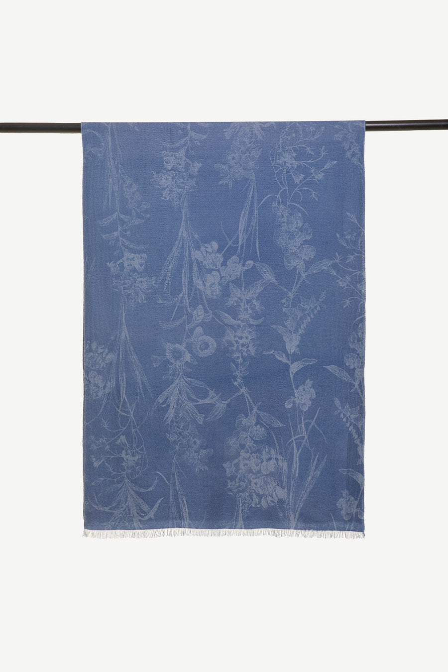 Modern Flower Printed Woven Cashmere Scarf